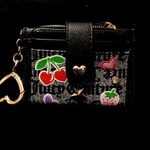 Juicy Couture Black Wallet with Colorful Embroidery